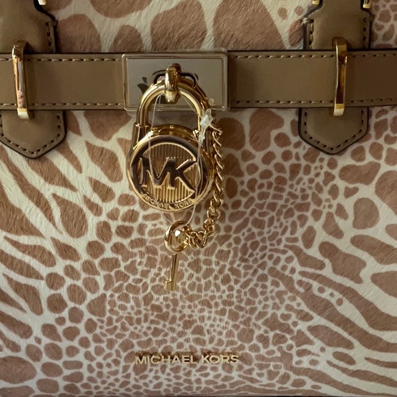 🦒 MICHAEL KORS ANIMAL PRINT  HAMILTON BAG 🦒 NWT 🦒 - Picture 10 of 16